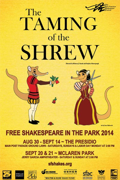 Free Shakes 2014 poster - Taming of the Shrew